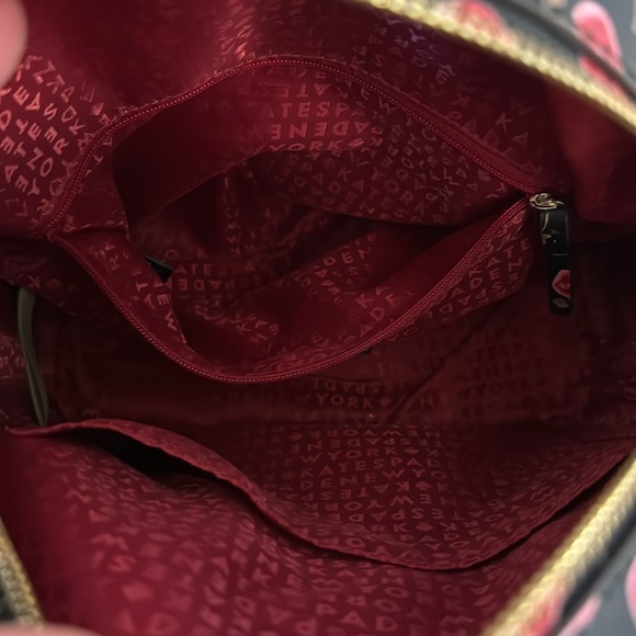 Kate Spade Mini Backpack Red Maroon and Black Roses - Picture 8 of 9